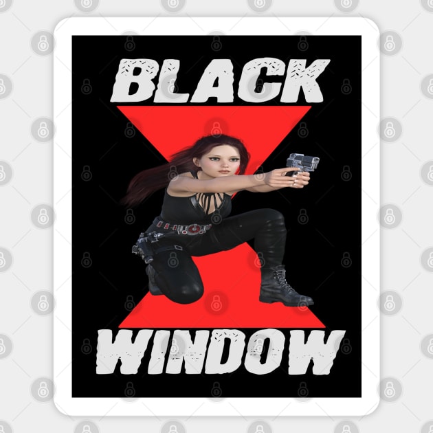 Black Window Spy Character Knock Off Parody Reboot Off Brand Cheesy Meme Sticker by blueversion